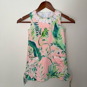 Lilly Pulitzer Pink and Green Leaf Print Dress